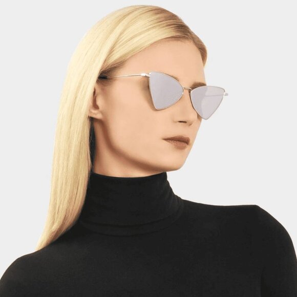 NWT SAINT LAURENT SUNGLASSES SILVER GREY - Picture 1 of 4